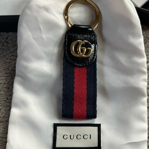 Gucci GG Web Key Ring Black/Navy/Red